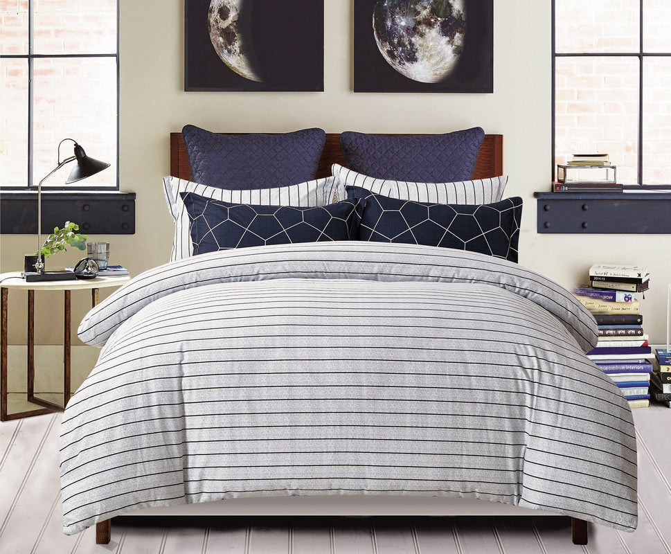 100% Cotton Reversible Quilt Cover Set - Fred - Queen Size