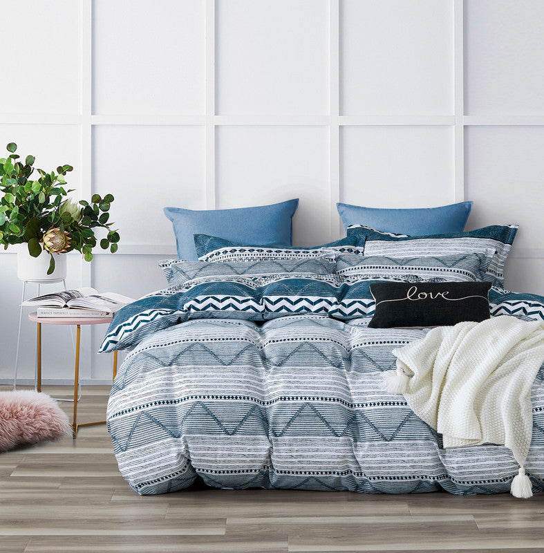 Microfiber Reversible Quilt Cover Set - Jasper - Queen Size