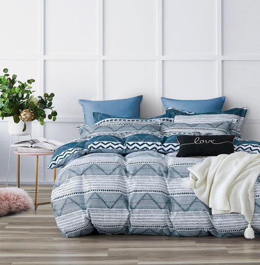 Microfiber Reversible Quilt Cover Set - Jasper - Queen Size