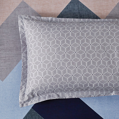 Microfiber Reversible Quilt Cover Set - Jay - Queen Size