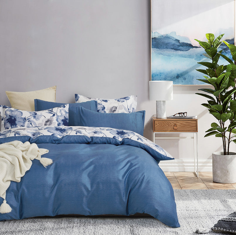 Microfiber Reversible Quilt Cover Set - Kylie - Queen Size