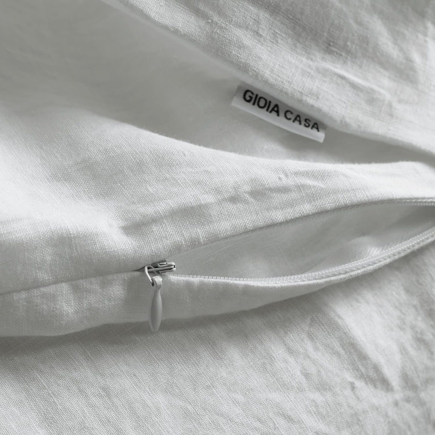 100% French Flax Linen Vintage Washed Soft Quilt Cover Set - White - Queen