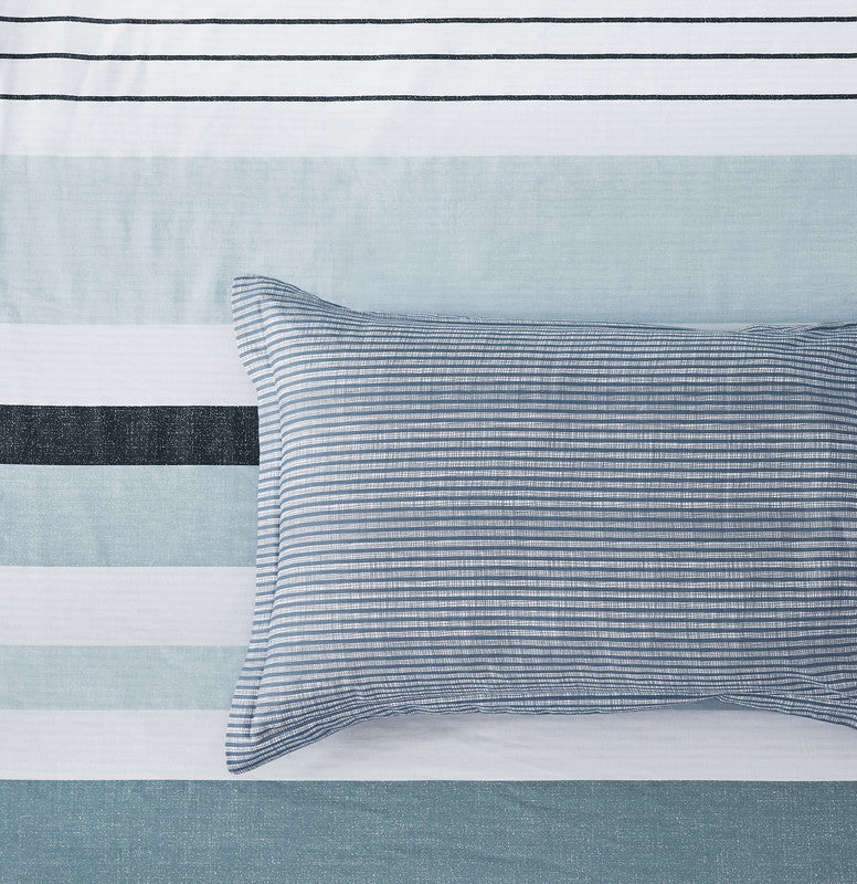 100% Cotton Reversible Quilt Cover Set - Nathan - Queen Size