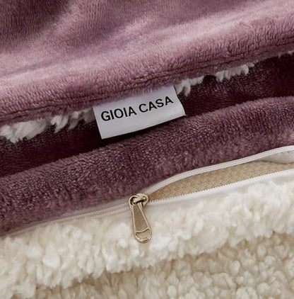 2-in-1 Teddy Sherpa Quilt Cover Set (Mve, Queen)