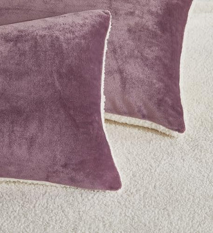 2-in-1 Teddy Sherpa Quilt Cover Set (Mve, Queen)