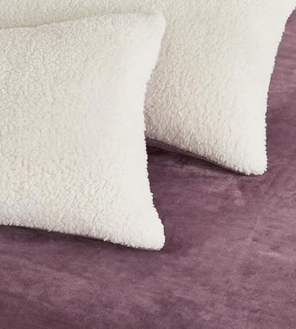 2-in-1 Teddy Sherpa Quilt Cover Set (Mve, Queen)