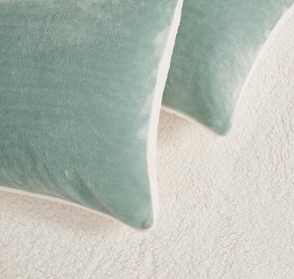 2-in-1 Teddy Sherpa Quilt Cover Set (Queen Size - Sage Green)