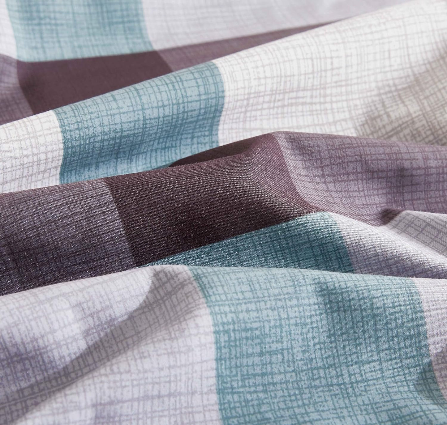 Print Microfibre Quilt Cover Set - Ultra Soft with Zipper Closure (Stanley, Queen Size)