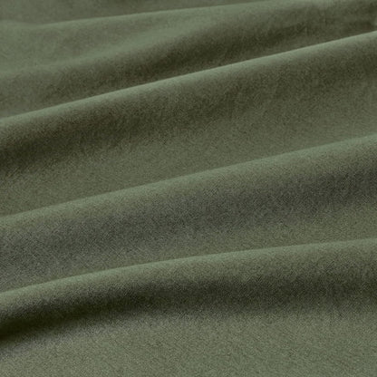 100% Cotton Vintage Washed Bed Quilt Cover Set - Khaki Green - Queen Size