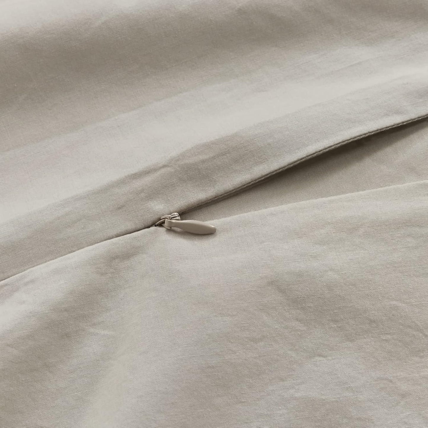 100% Cotton Vintage Washed Bed Quilt Cover Set - Natural - Queen Size