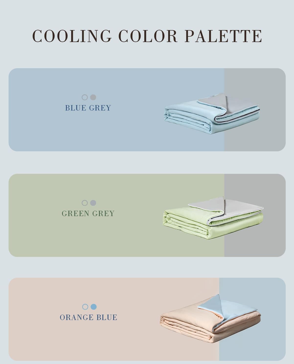 Ice Cooling Reversible Summer Comforter Blanket (Blue and Grey, Queen/King)