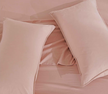 Vintage Washed Microfibre Sheet Set (Pink, Queen)