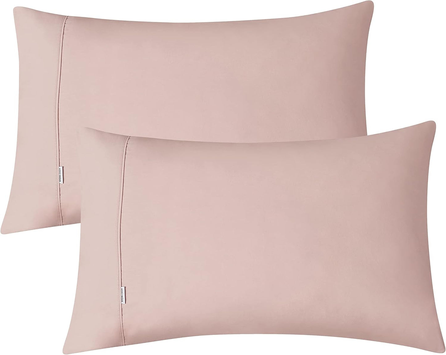 100% Vintage Washed Cotton Fitted Sheet Combo Set – 100% Natural Cotton, Ultra Soft & Breathable – Includes Fitted Sheet & Pillowcases – Machine Washable (Pink, King)