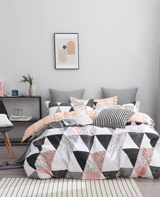 100% Cotton Reversible Quilt Cover Set - Annie - King Size