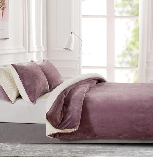 2-in-1 Teddy Sherpa Quilt Cover Set (Mve, King)