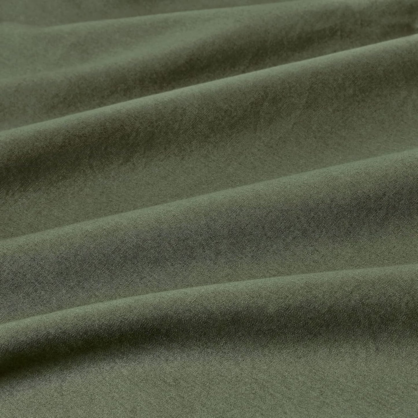 100% Cotton Vintage Washed Bed Quilt Cover Set - Khaki Green - King Size