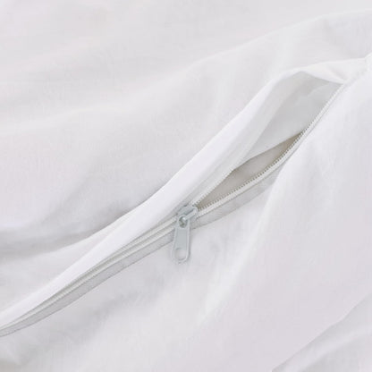 Vintage Washed Microfibre Quilt Cover Set (3Pcs) - White - King Size