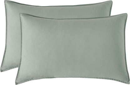 Vintage Washed Microfibre Sheet Set (Sage, King)