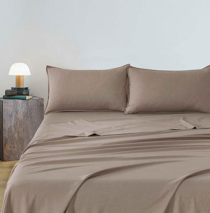 Vintage Washed Microfibre Sheet Set (Truffle, King)