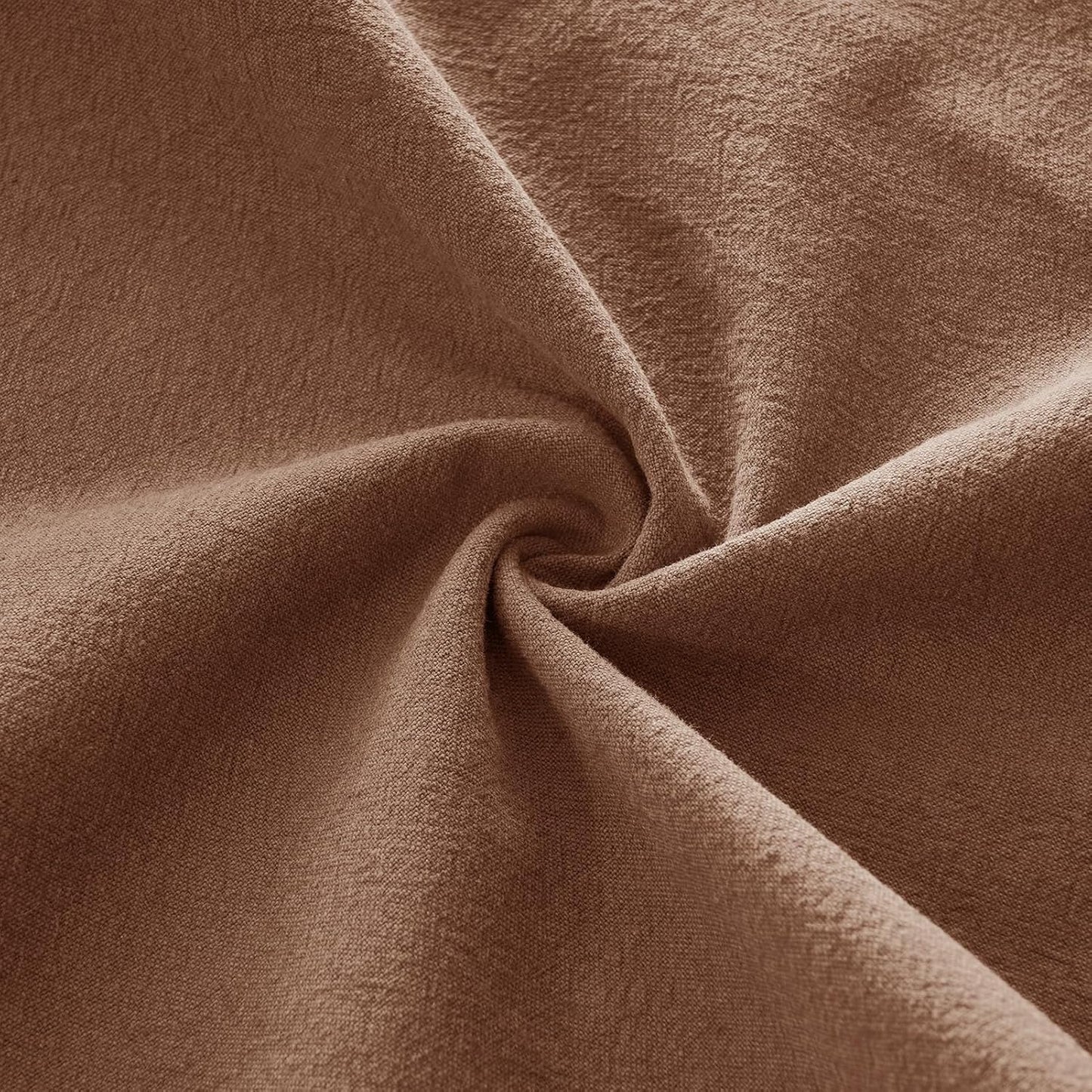 Linen Cushion Covers - 30% Linen 70% Cotton Blend, Soft & Breathable with Hidden Zipper Design - Cocoa Brown, 30cm x 50cm (Twin Pack)