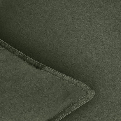 Linen Cushion Covers - 30% Linen 70% Cotton Blend, Soft & Breathable with Hidden Zipper Design - Khaki Green, 45cm x 45cm (Twin Pack)