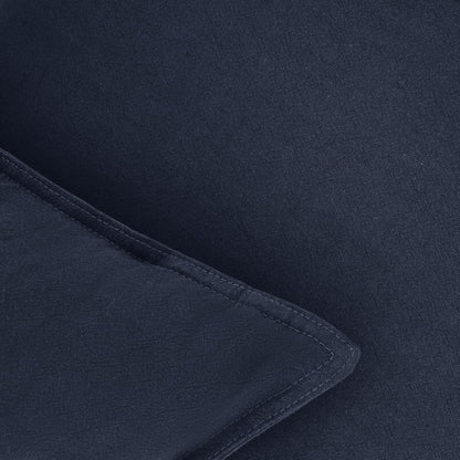 Linen Cushion Covers - 30% Linen 70% Cotton Blend, Soft & Breathable with Hidden Zipper Design - Navy Blue, 45cm x 45cm (Twin Pack)