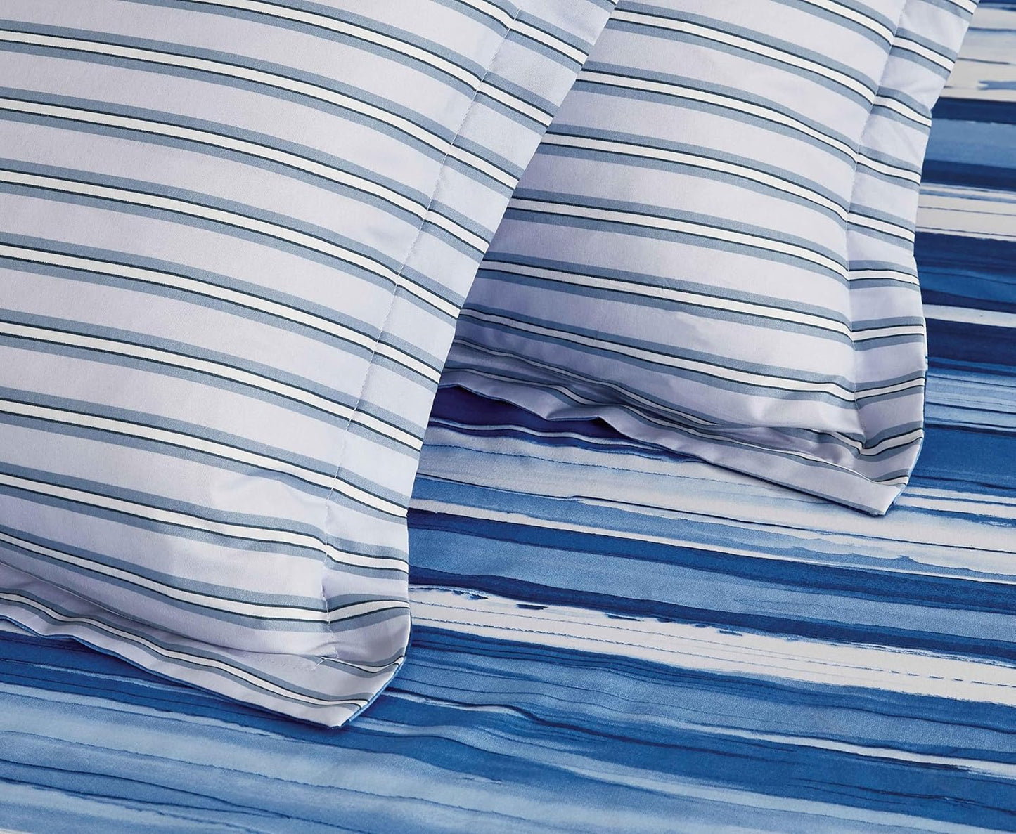 Print Microfibre Quilt Cover Set - Ultra Soft with Zipper Closure (Ethan, Super King Size)