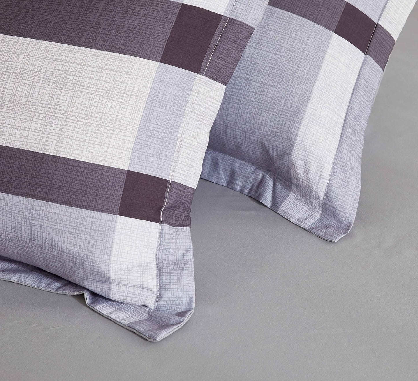 Print Microfibre Quilt Cover Set - Ultra Soft with Zipper Closure (Stanley, Super King Size)