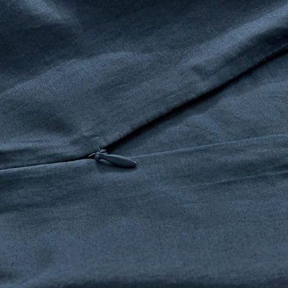 100% Cotton Vintage Washed Bed Quilt Cover Set - Dark Indigo - Super King Size