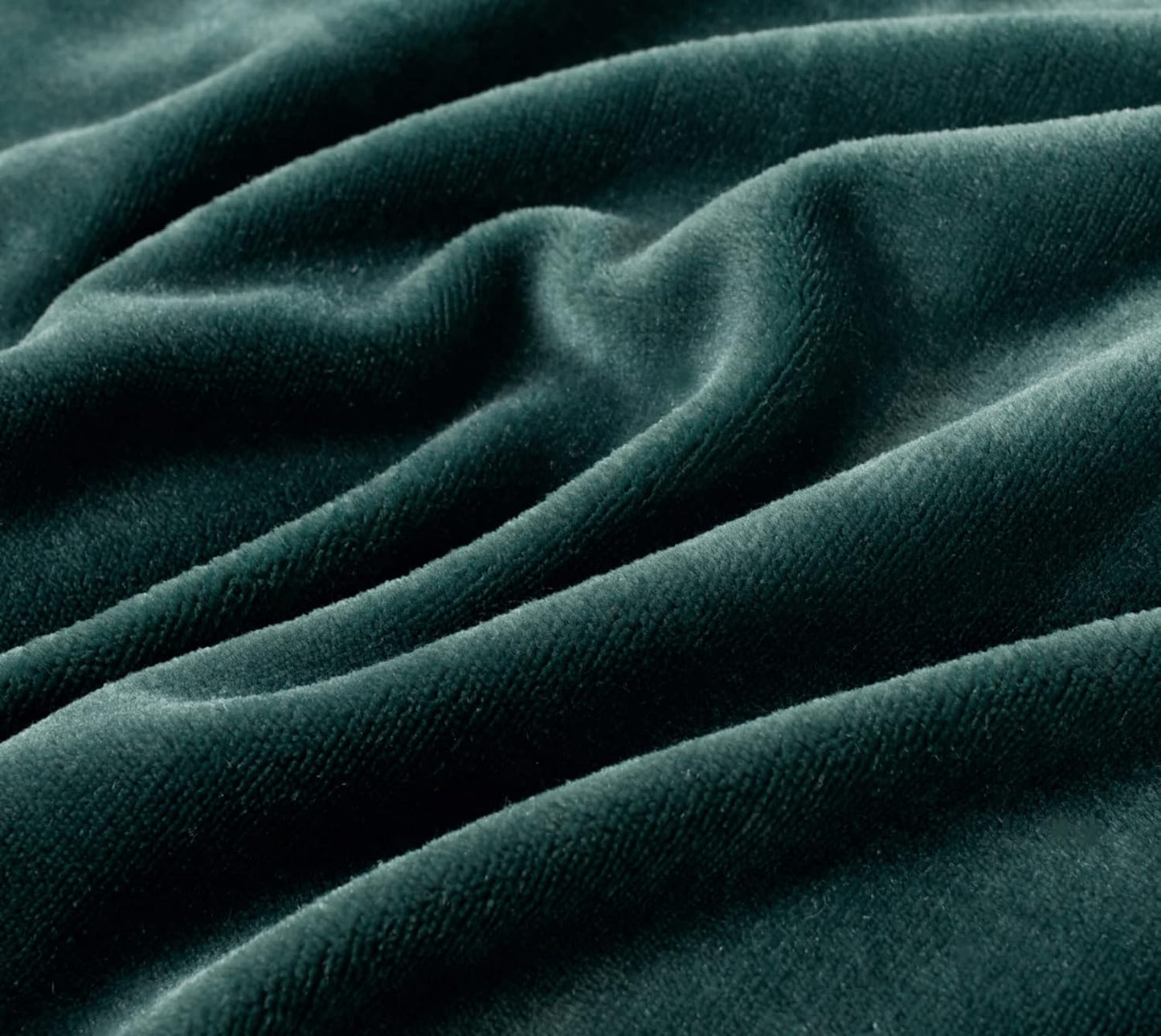 Teddy Sherpa Twin-Pack Standard Pillowcases - Soft Reversible Velvet & Sherpa Cushion Covers - Machine Washable with Zipper Closure -  48x73cm - Emerald Green