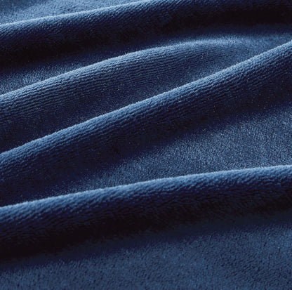 Teddy Sherpa Twin-Pack Standard Pillowcases - Soft Reversible Velvet & Sherpa Cushion Covers - Machine Washable with Zipper Closure -  48x73cm - Navy Blue