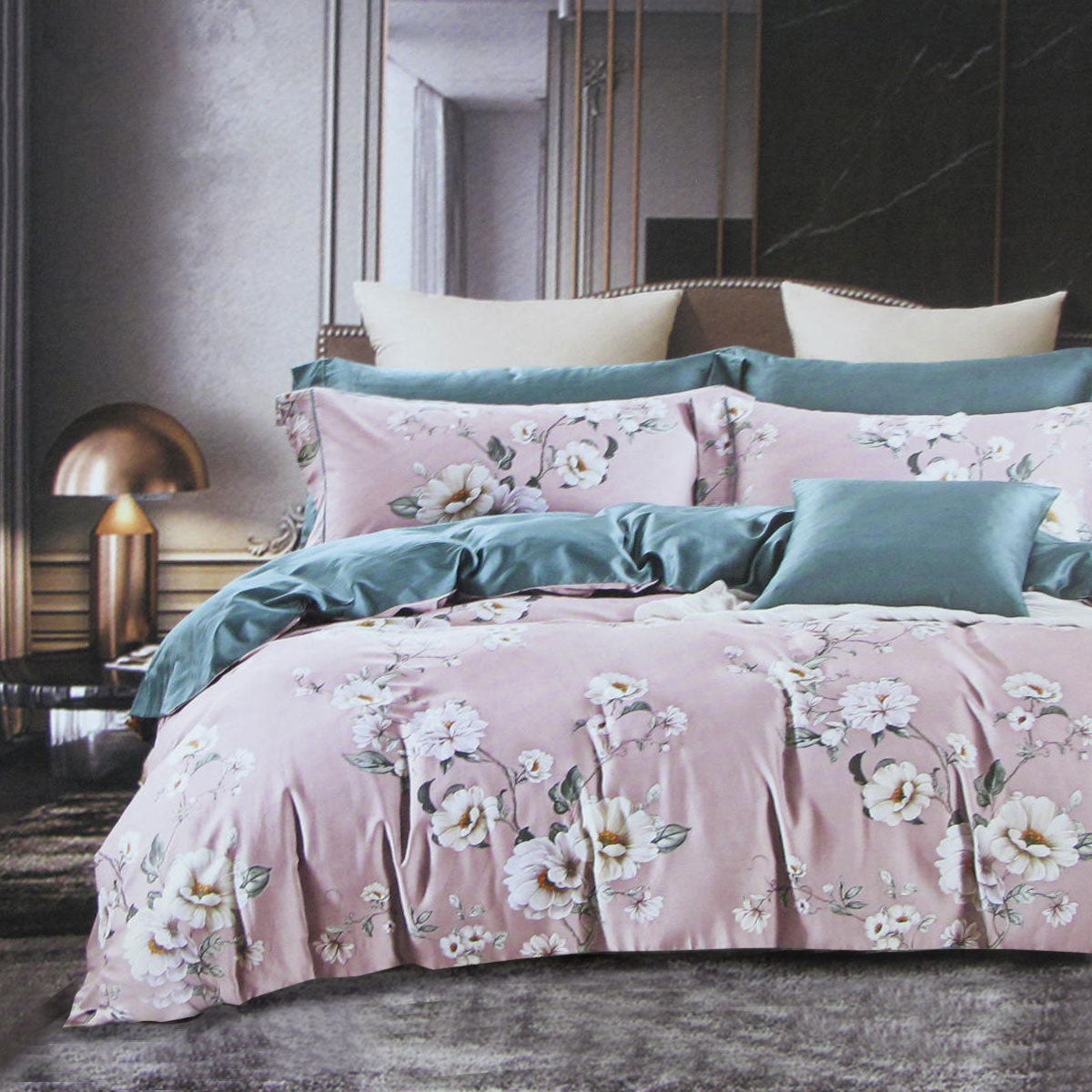 400TC Cotton Sateen Quilt Cover Set Grace King