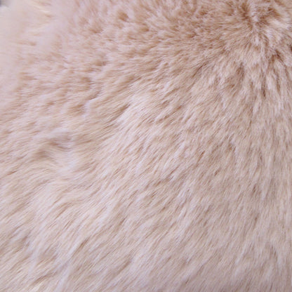 Ariana Long Fleece Faux Fur Throw Rug Silver Dot