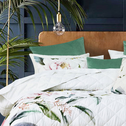 Bianca Indi White Polyester Coverlet Set Single/Double