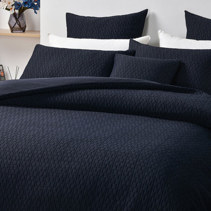 Bianca Burleigh Ink Jacquard Quilt Cover Set Queen