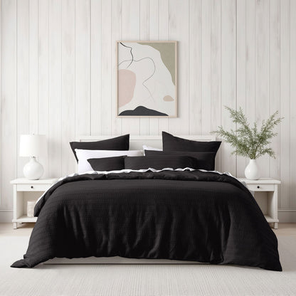 Bianca Kahlani Chocolate Waffle Quilt Cover Set Super King