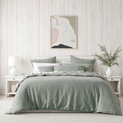Bianca Kahlani Sage Waffle Quilt Cover Set Double