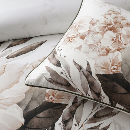 Bianca Somerset White Cotton Sateen Floral Quilt Cover Set King
