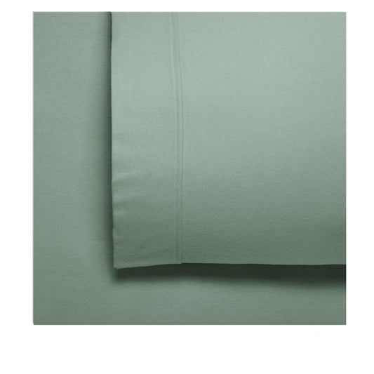 Bianca Fletcher Flannelette Cotton Sheet Set Sage Single