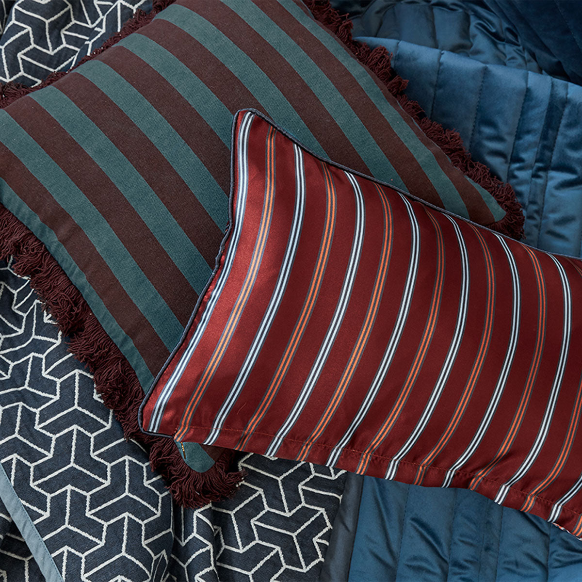 KAAT Amsterdam Meja Red Reversible Oblong Filled Cushion 30cm x 50cm