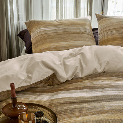 Bedding House Elie Natural Cotton Sateen Quilt Cover Set Queen