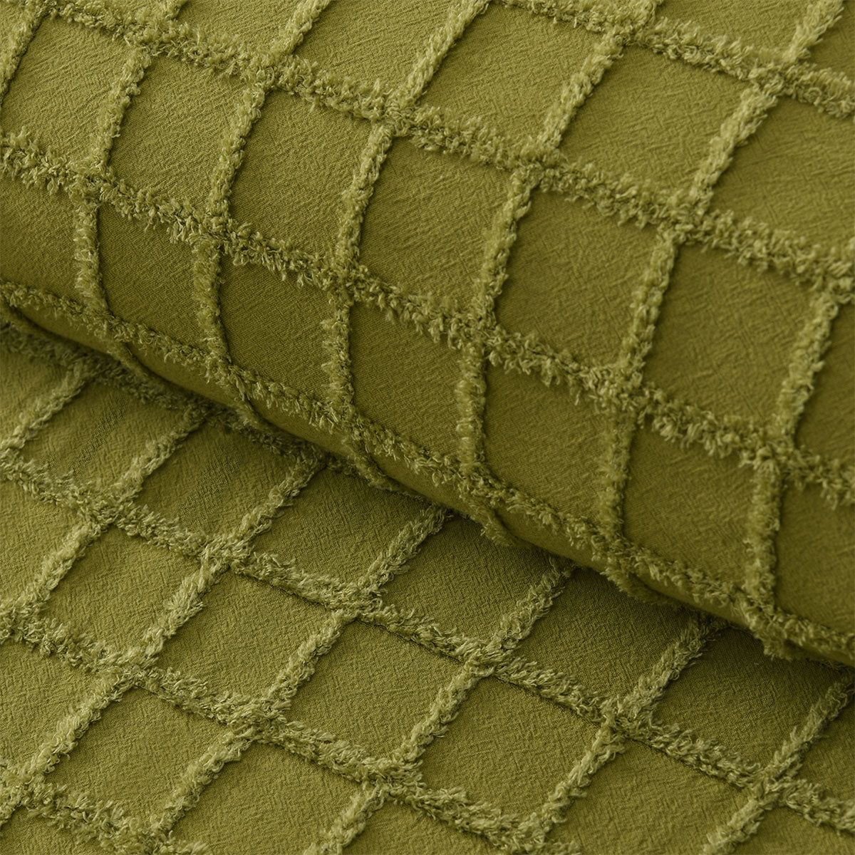 Vintage Design Homewares Parquet Cacti Green Polyester Cotton Quilt Cover Set King