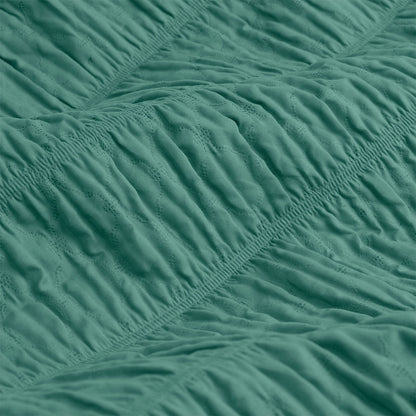 Ardor Tuscan Teal Ruched Quilt Cover Set Queen
