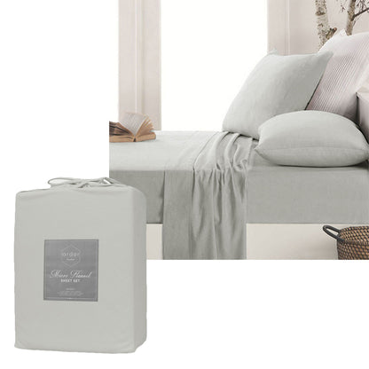Ardor Micro Flannel Sheet Set Silver Single