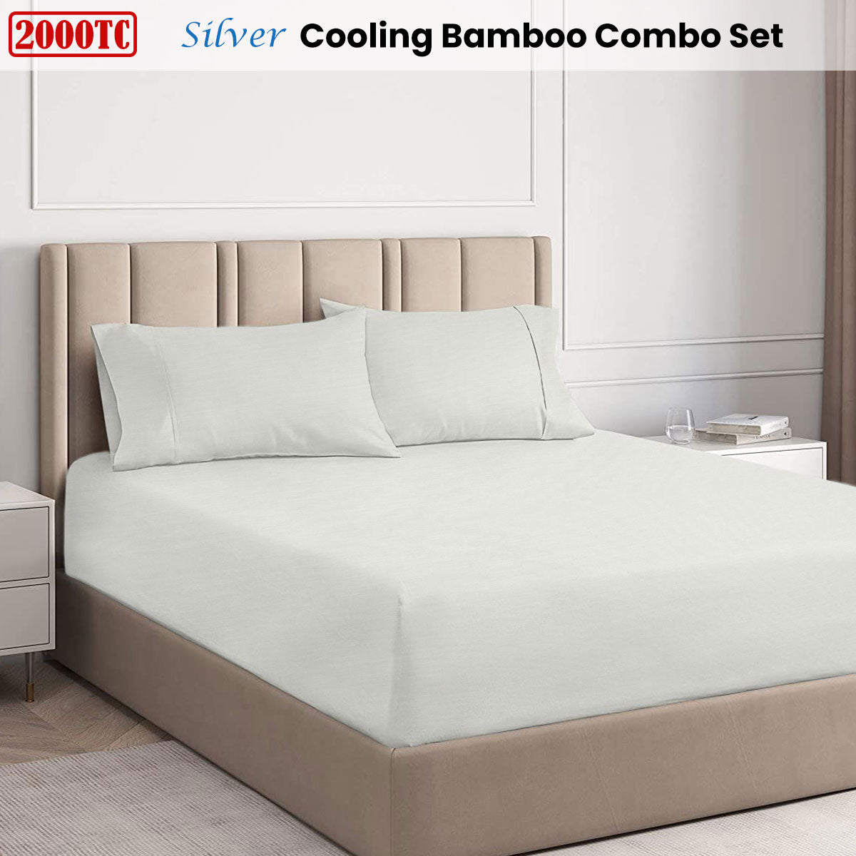 Ramesses Silver 2000TC Cooling Bamboo Combo Set Double