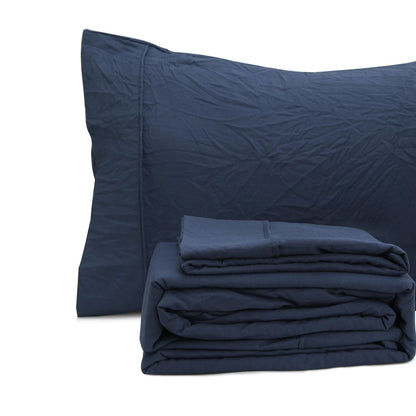 Ramesses Jeans Pebble Wash Linen Look Alternative Sheet Set Double