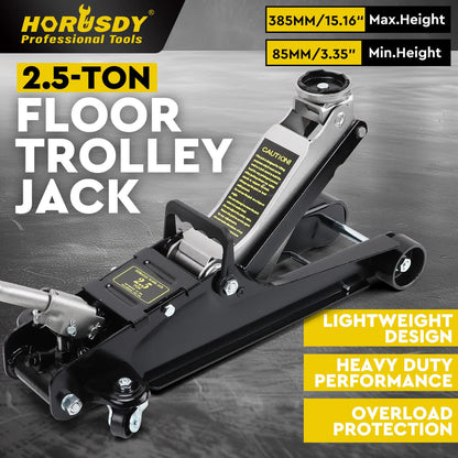 Hydraulic Floor Jack 2.5T Trolley Low Profile Car Track Quick Lifting 85-385mm