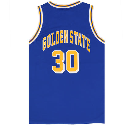 New Men's Basketball Jersey Sports T Shirt Tee Vest Tops Gym Chicago Los Angeles, Blue - Golden State 30, S