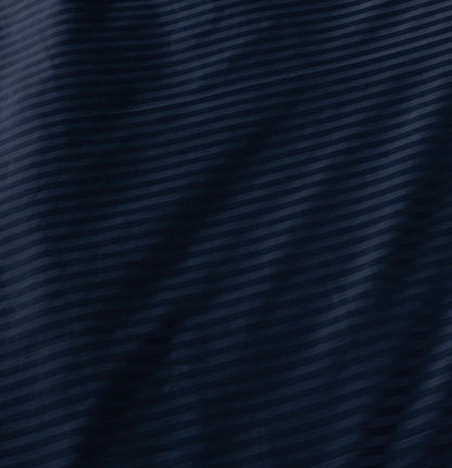 1000TC Ultra Soft Striped Queen Size Midnight Blue Duvet Quilt Cover Set