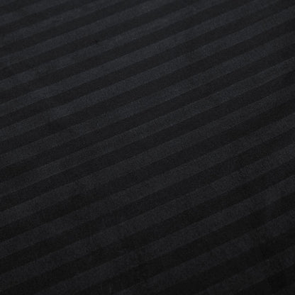 1000TC Ultra Soft Striped Super King Size Black Duvet Quilt Cover Set
